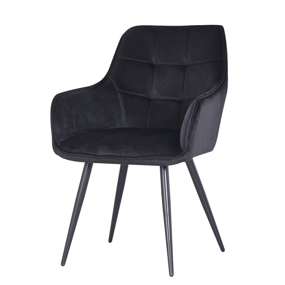 Lugano - krzesło w czarnej tkaninie łatwoczyszcząca